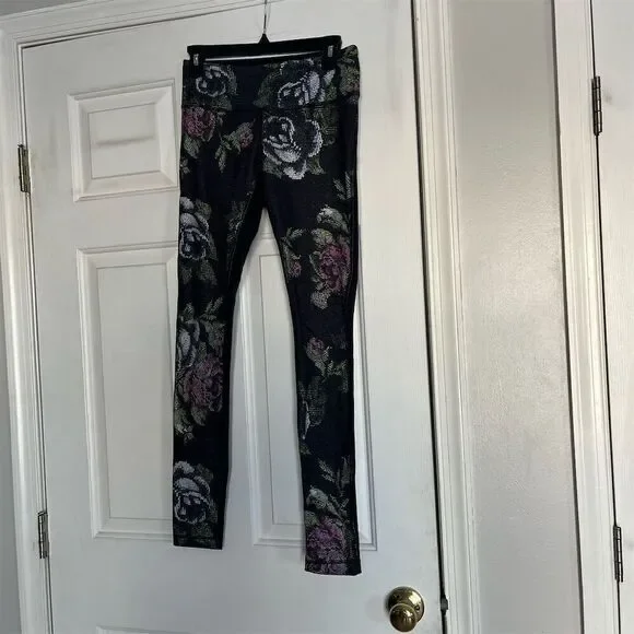 Lululemon Women's M Floral Print Wunder Under Leggings Yoga Running - Picture 2 of 7